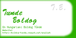 tunde boldog business card
